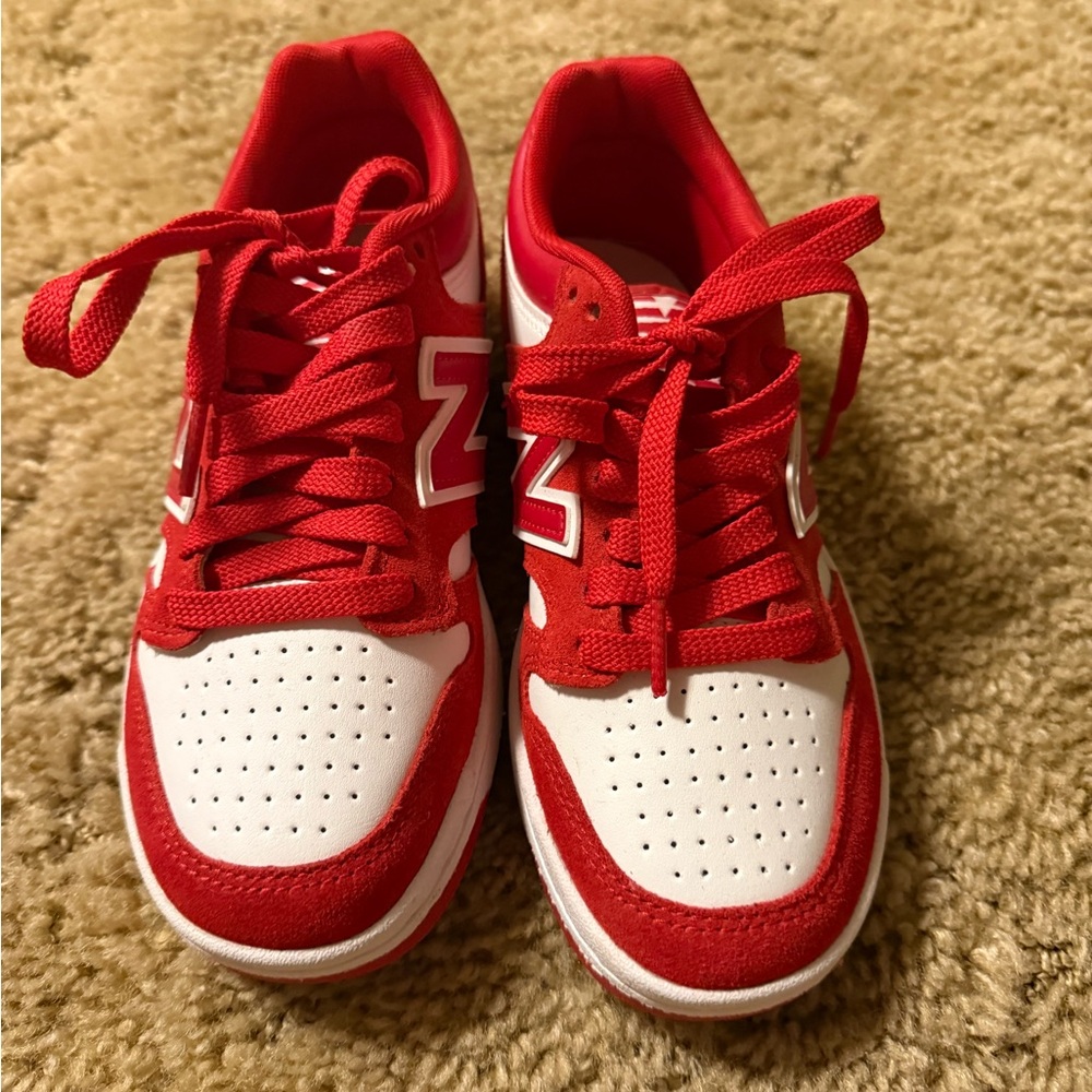 New Balance Red and White Kids' Sneakers